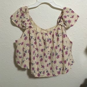 Floral Off the shoulder crop top