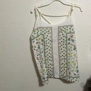 White tank top with floral print