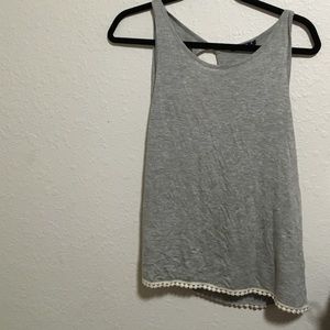 Gray open back tank