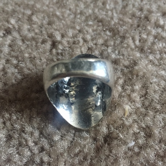 Vintage turquoise coral ring size 10 - Picture 2 of 4