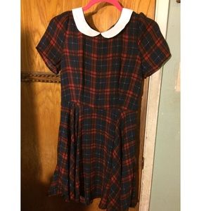 plaid dress with a white collar