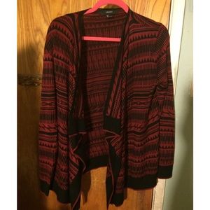 black and red cardigan