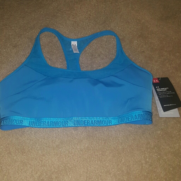 Blue under Armour mid impact support sports bra