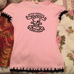 Cute double ruffled sleeved bad girls shirt