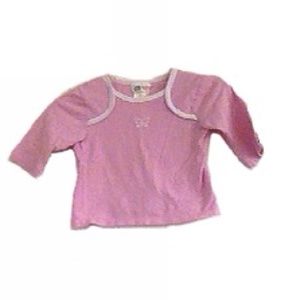 E) Girls Size 6 Pink Long Sleeve Top Butterfly Detail | New Kids