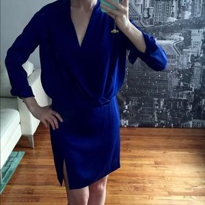 Diane von Furstenberg Royal Blue Silk Dress, Small