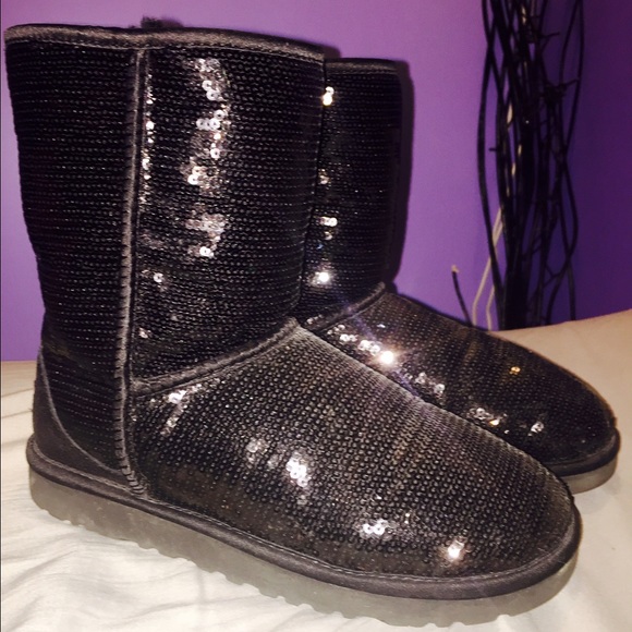 LIKE NEW Authentic UGG black sequin boots