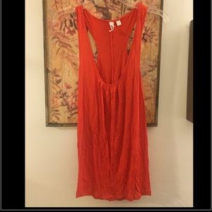NWOT ANTHROPOLOGIE RED RACER BK TUNIC TANK TOP M L NWOT ANTHROPOLOGIE RED RACER BK TUNIC TANK TOP M L