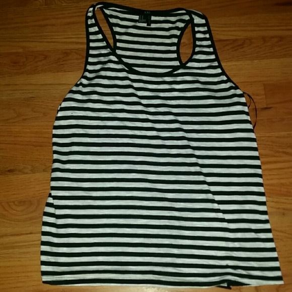 Forever 21 Tops - Forever 21 XX1 black white stripe tank racer back