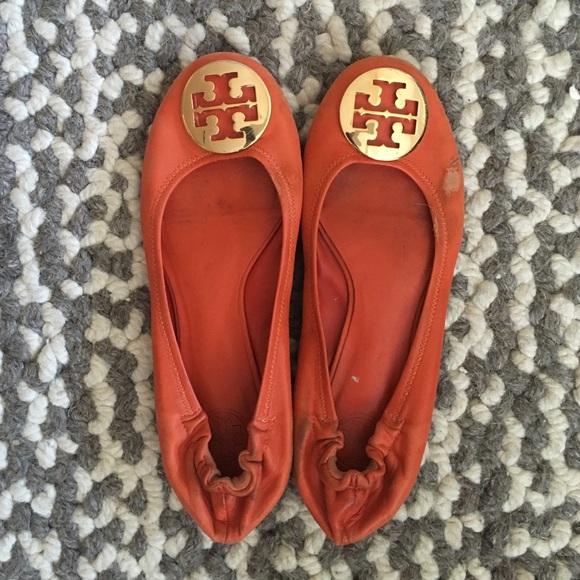Tory Burch Orange Reva Flats