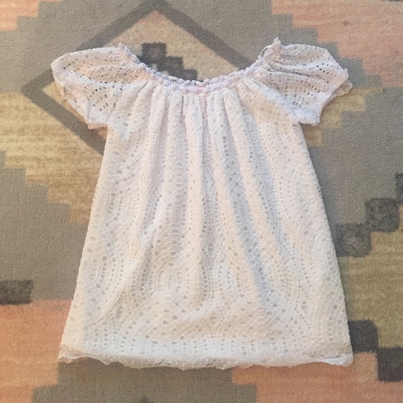 LILLY PULITZER marble white off shoulder top