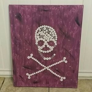 Skull button painting