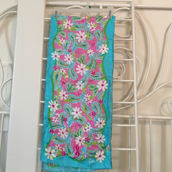 Lilly Pulitzer Accessories - 100% silk Ford/Lilly Pulitzer Breast cancer scarf