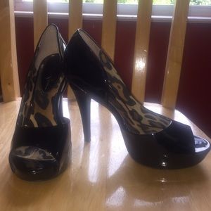 Jessica Simpson Acadia D'Orsay peep toe pumps.