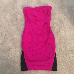 Lipsy limited bright pink bodycon mini dress