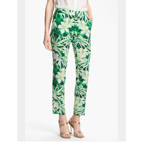 Green printed pants Clearance