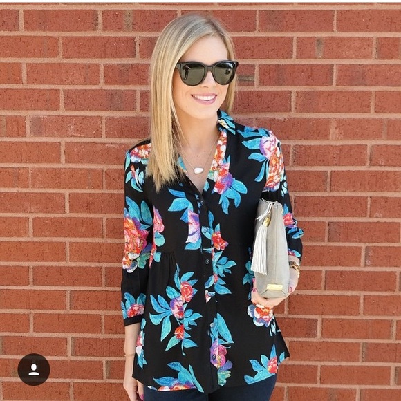 ANTHROPOLOGIE floral printed top