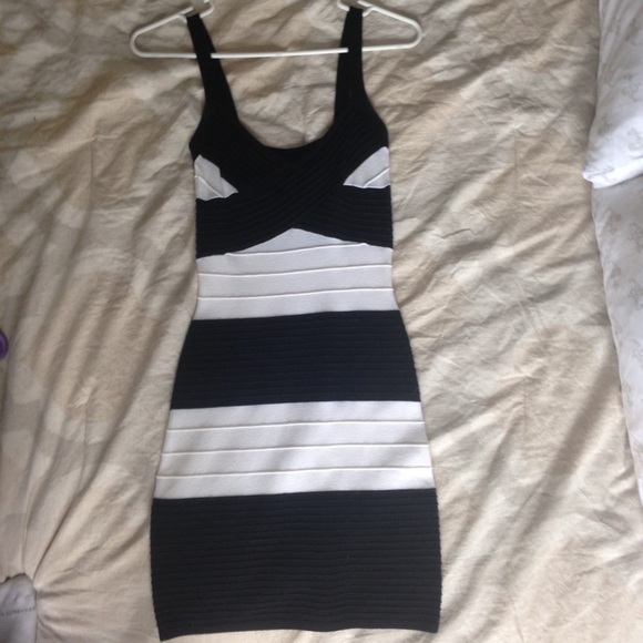 Cute black and white bodycon dress