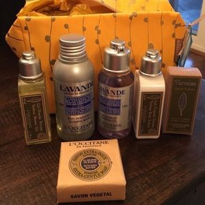 L'Occitane travel set & Trina makeup bag bundle