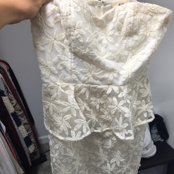 White lace peplum dress