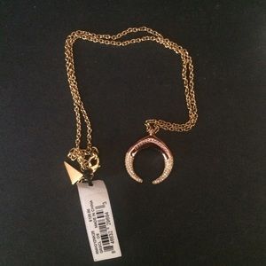 Rebecca minkoff rose gold double horn necklace