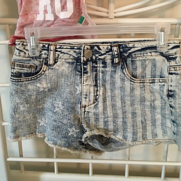 Bundle Fifth Sun Top Denim Flag Shorts XS 3 - Picture 3 of 4