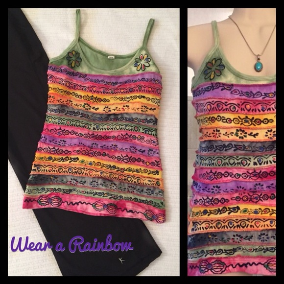 Tops - NEPALESE HAND CREATED Tiered Printed Tank Top