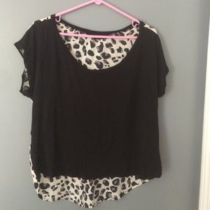 Black and Cheetah print t shirt