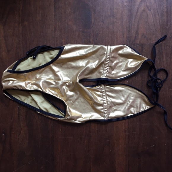 Gold one piece bathing suit