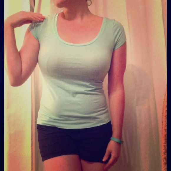 Ann Taylor Loft sea foam teal basic t