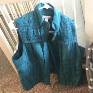 Christopher & banks outdoor vest teal
