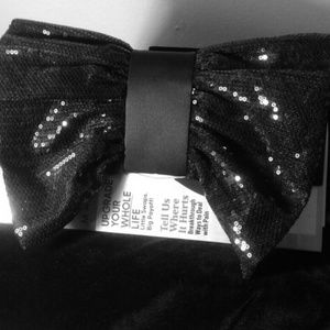 Kate Landry black sequins clutch formal