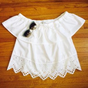 Madewell Off the Shoulder White Top