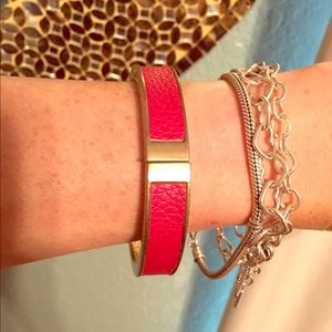 Gold & Faux Leather Bracelet