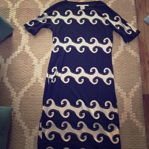 Diane Von Furstenberg Black and White Midi Dress