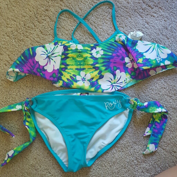 Roxy Girls Size 12 Halter Bikini