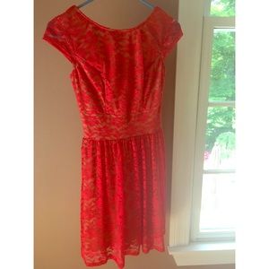 Red lace dress