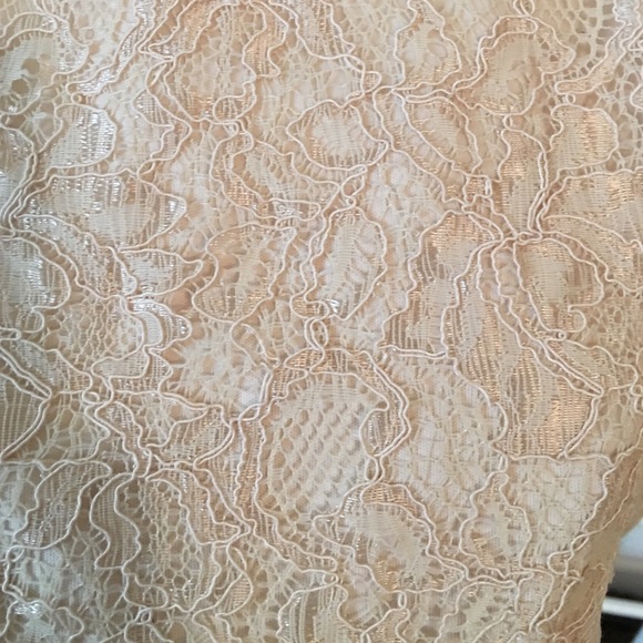 Gorgeous Beige lace peplum dress worn once size S - Picture 4 of 4