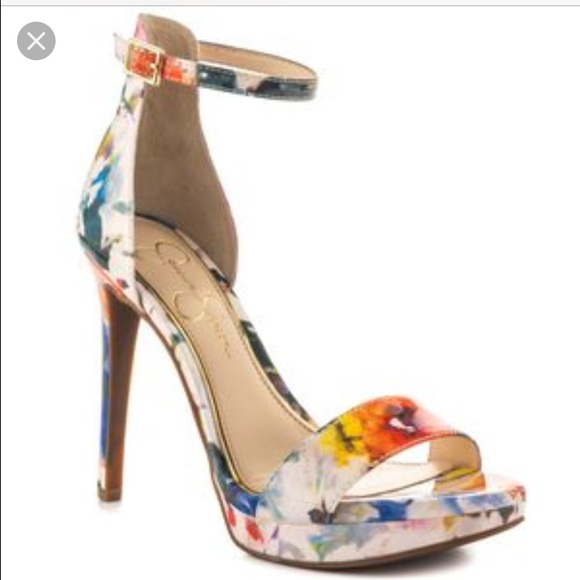 Jessica Simpson multicolored floral pumps