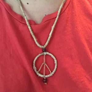 twine peace sign necklace