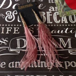 Statement Faux feather earrings