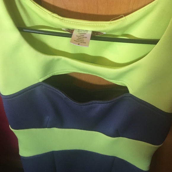 Lime Green and Grey Dress! - Picture 2 of 4