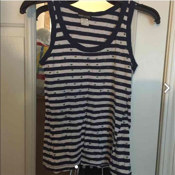 Wet Seal Heart and Stripe Tank S - Picture 1 of 4