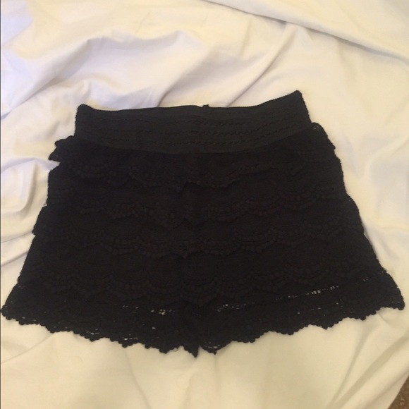 Black lace shorts