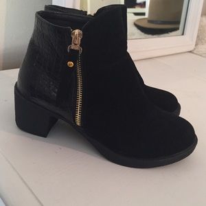 Suede and leather boots