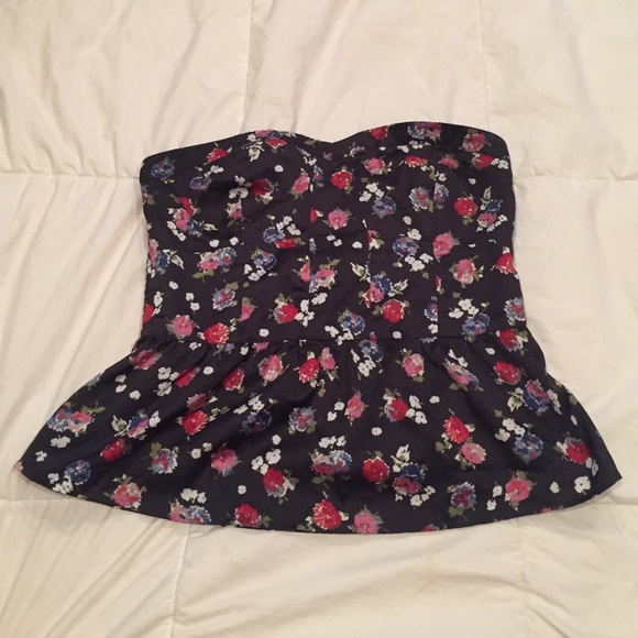 Strapless peplum top