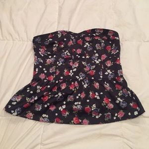 Strapless peplum top