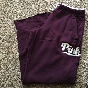 PINK maroon boyfriend sweatpants never worn