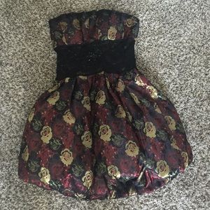 Bebe strapless rose dress