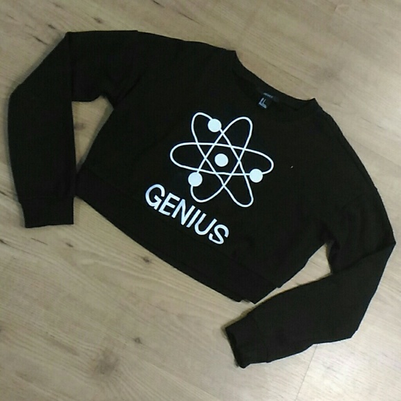 "Genius" Cropped Sweater
